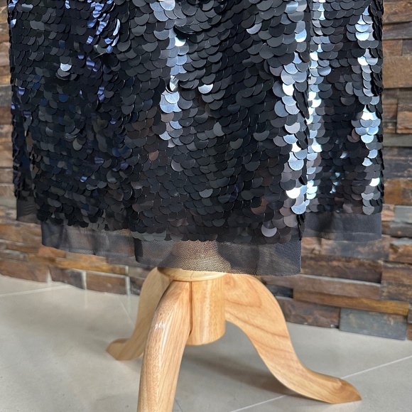 TORY BURCH Black sequin-embellished midi skirt Size XS / 2 - Picture 12 of 14